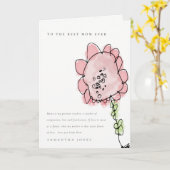 Niedliches Kind Gezeichnet Rosa Blume Botanischer Karte (Gelbe Blume)