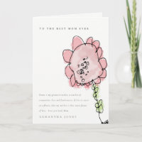 Niedliches Kind Gezeichnet Rosa Blume Botanischer