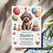 Niedliches Kind Hund 3. Geburtstag Party Einladung