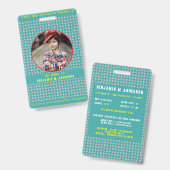 Niedliches Kind im Fußball farbenfroh, benutzerdef Ausweis (Front & Back)