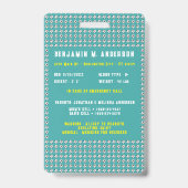 Niedliches Kind im Fußball farbenfroh, benutzerdef Ausweis (Back)