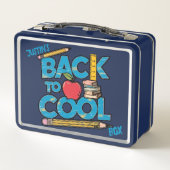 Niedliches Kind ist zurück in die Schule Metall Brotdose (Rückseite)