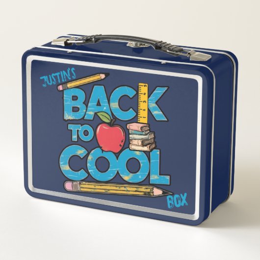 Niedliches Kind ist zurück in die Schule Metall Brotdose (Rückseite)