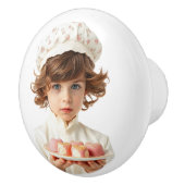 Niedliches Kind mit herzförmigen Gourmet-Pralinen  Keramikknauf (Rechts)