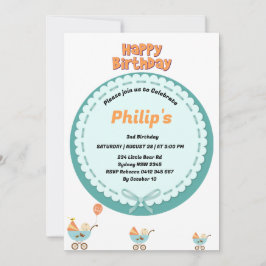 Niedliches Kind zum Geburtstag Einladung