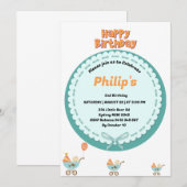 Niedliches Kind zum Geburtstag Einladung (Vorne/Hinten)