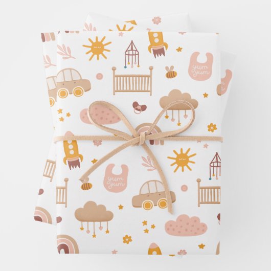 Niedliches Kinderbaby-Muster. Kinderzimmer von lus Geschenkpapier Set (Beispiel)