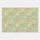 Niedliches Kinderbauernmuster Geschenkpapier Set (Vorderseite)