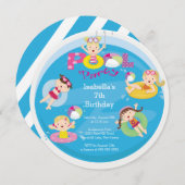 Niedliches Kinderbecken Geburtstagsfeier Einladung (Vorne/Hinten)