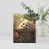 Niedliches Kinderbett im Garten Postkarte (Stehend Vorderseite)