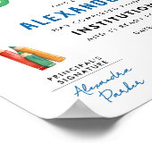 Niedliches Kinderdiplom für farbenfrohe Kinder Abs Poster (Ecke)