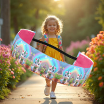 Niedliches Kindereinhorn und Regenbogen, Mädchen