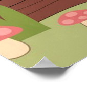 Niedliches Kindergeburtsstil mit Fox, Bunny & Owl Poster (Ecke)