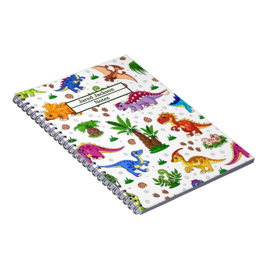 Niedliches Kindermuster Dinosaurier Notizblock (Rechte Seite)
