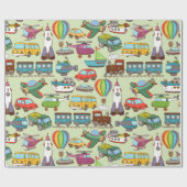 Niedliches Kindermuster Geschenkpapier (Flach)