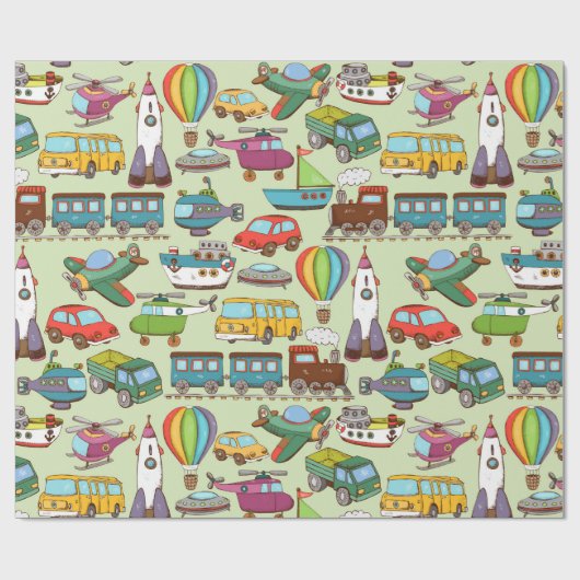 Niedliches Kindermuster Geschenkpapier (Flach)