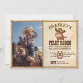 Niedliches Kinderpferd erste Runde Foto Geburtstag Einladung (Vorderseite)