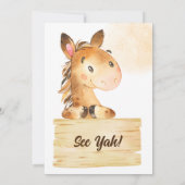 Niedliches Kinderpferd Geburtstagsparty einladen Einladung (Rückseite)