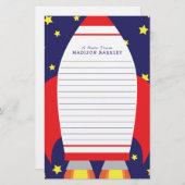 Niedliches Kinderraumraketenschiff Briefpapier (Vorne/Hinten)