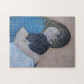 niedliches Kinderspiel, das große Hunde umarmt Puzzle (Horizontal)