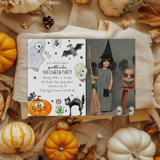 Niedliches Kinderspiel Foto Halloween Einladung