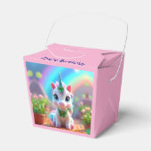 Niedliches Kinderspiel und Regenbogen, Mädchengebu Geschenkschachtel (Vorderseite)