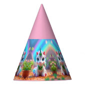 Niedliches Kinderspiel und Regenbogen, Mädchengebu Partyhütchen (Vorderseite)