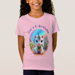 Niedliches Kinderspiel und Regenbogen, Mädchengebu T-Shirt