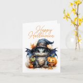 Niedliches Kinderspiel Watercolor Dragon Halloween Karte (Gelbe Blume)