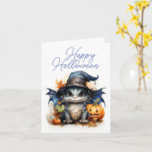 Niedliches Kinderspiel Watercolor Dragon Halloween Karte (Gelbe Blume)