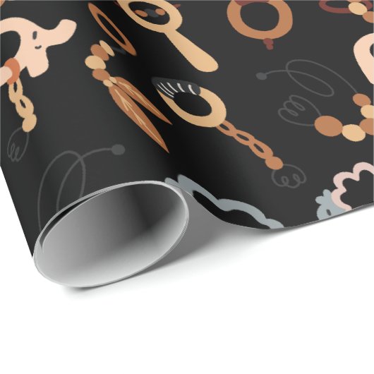 Niedliches Kinderspielzeug-Muster Geschenkpapier (Rolleneckpunkt)