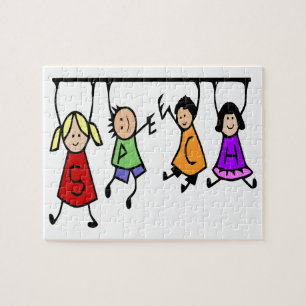 Niedliches Kindersprache-Therapeut-Wort Puzzle