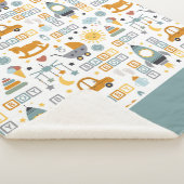 Niedliches Kinderwagen- und Spielzeugmuster mit de Sherpadecke (3/4)