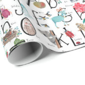 NIEDLICHES KINDERZIMMER ABC | Alphabet-Muster Geschenkpapier (Rolleneckpunkt)