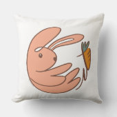 Niedliches Kinderzimmer Bunny & Carrot Kissen (Vorderseite)