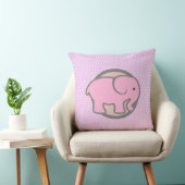 Niedliches Kinderzimmer Dekor Pink Elephant Polka Kissen (Stuhl )