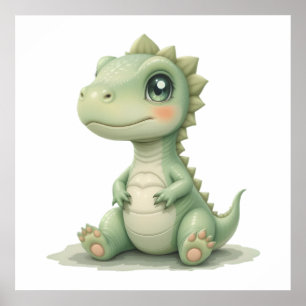 Niedliches Kinderzimmer Dinosaurier Poster Baby R