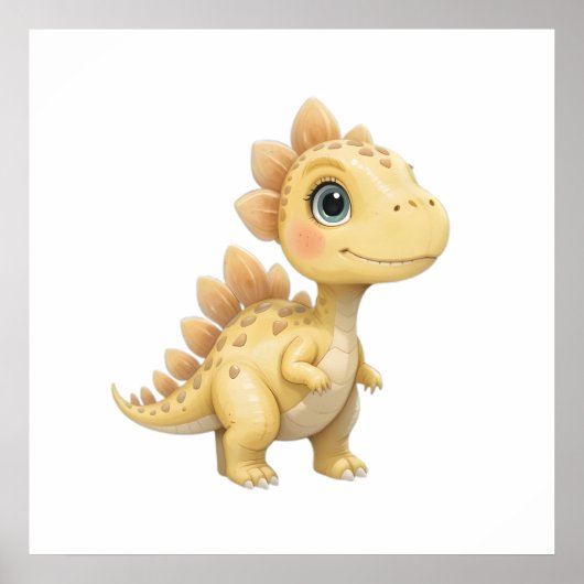 Niedliches Kinderzimmer Dinosaurier  Poster Baby R (Vorne)