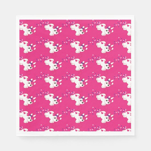 Niedliches Kinderzimmer Einhorndekor Serviette (Vorderseite)