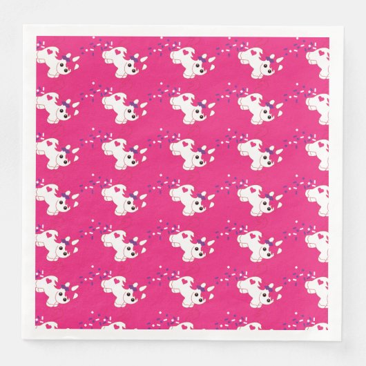 Niedliches Kinderzimmer Einhorndekor Serviette (Vorderseite)