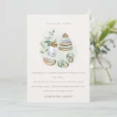 Niedliches Kinderzimmer Essential Leafy Green Baby Dankeskarte (Stehend Vorderseite)