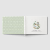 Niedliches Kinderzimmer Essential Leafy Green Baby Gästebuch (Voll)