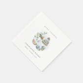 Niedliches Kinderzimmer Essenzielle Leafy Blue Boy Serviette (Ecke)