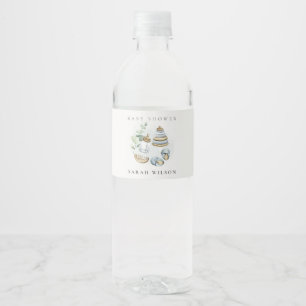 Niedliches Kinderzimmer Essenzielle Leafy Blue Boy Wasserflaschenetikett