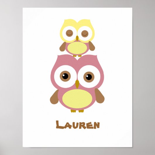 Niedliches Kinderzimmer-Eulenposter Poster (Vorne)