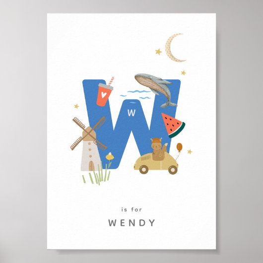 Niedliches Kinderzimmer Personalisiert Alphabet Le Poster (Vorne)