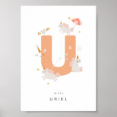 Niedliches Kinderzimmer Personalisiert Alphabet Le Poster (Vorne)