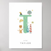 Niedliches Kinderzimmer Personalisiert Alphabet Le Poster (Vorne)