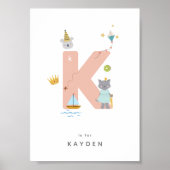 Niedliches Kinderzimmer Personalisiert Alphabet Le Poster (Vorne)