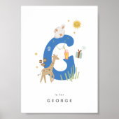 Niedliches Kinderzimmer Personalisiert Alphabet Le Poster (Vorne)